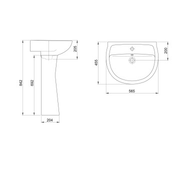 131115S0011B0 Умывальник Версия с переливом белый 565х455 1.3111.5.S00.11B.0-2