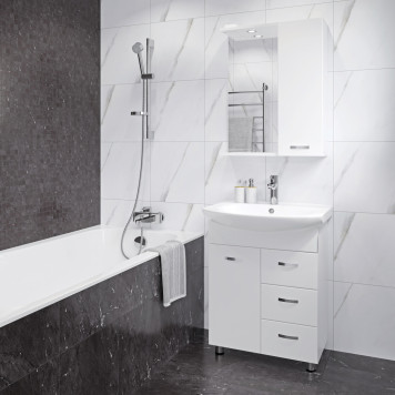 ЛАГУНА/3 Тумба напольная 605х720х320 бел. (подходит умывальник мебельный Лагуна 65) TLGN65-1