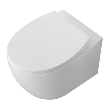 AQ1582T-00 СИРИУС Унитаз подвесной TORNADO безободковый 520360350, тонкое сиденье с механизмом плавного закрывания, крепеж AQ1582T-00-5