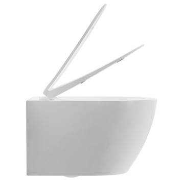 AQ1582T-00 СИРИУС Унитаз подвесной TORNADO безободковый 520360350, тонкое сиденье с механизмом плавного закрывания, крепеж AQ1582T-00-6