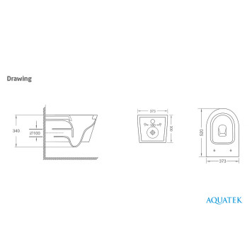 AQ1582T-00 СИРИУС Унитаз подвесной TORNADO безободковый 520360350, тонкое сиденье с механизмом плавного закрывания, крепеж AQ1582T-00-8