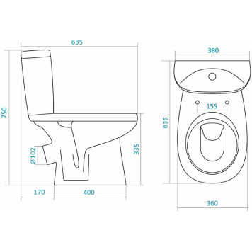 1.WH30.2.137 АНИМО унитаз-компакт, диагон.выпуск, 2 режима, soft-close 1.WH30.2.137-1