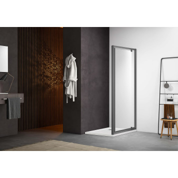 AQ ARI PI 09020GM Душевая дверь, распашная 900x2000 профиль оружейная сталь, стекло прозрачное AQ ARI PI 09020GM-3