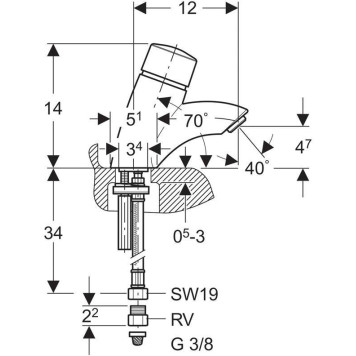 115.721.21.1 HyTouch26 нажимной порционный кран-смеситель (ДО ОКОНЧАНИЯ СКЛАДСКИХ ЗАПАСОВ) 115.721.21.1-1