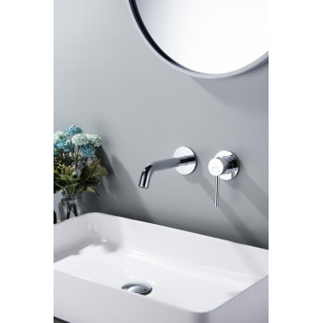 AQ1313CR ЕВРОПА смеситель для раковины настенный 2 отв. (внешняя и скрытая часть) AQ1313CR-2