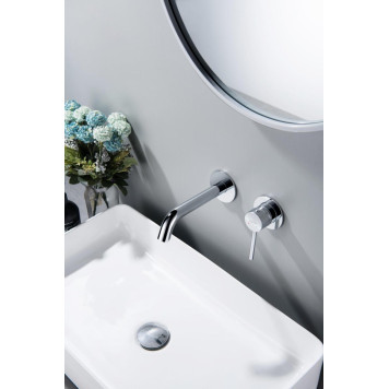 AQ1313CR ЕВРОПА смеситель для раковины настенный 2 отв. (внешняя и скрытая часть) AQ1313CR-4