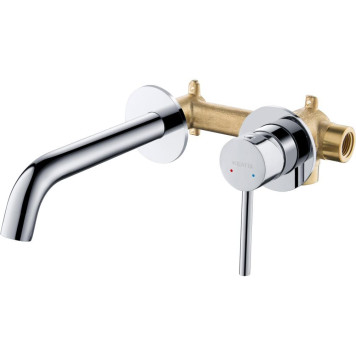 AQ1313CR ЕВРОПА смеситель для раковины настенный 2 отв. (внешняя и скрытая часть) AQ1313CR-12