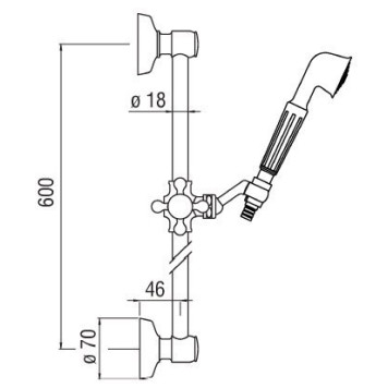 AD140/10BR душевой гарнитур 60 см 1jet, бронза AD140/10BR-1