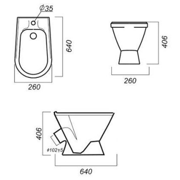 САМАРСКОЕ Биде напольное ВКС Белый S1 (стар.арт. SMRSABI01) BD.FS/Samarsky/C/WHT.G/S1-1