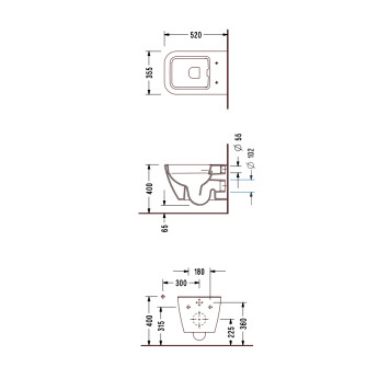 RT26SL Rita унитаз подвесной, безободковый, с тонким сиденьем с микролифтом, Serel RT26SL-1
