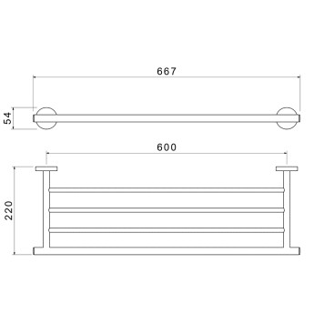 AQ4222BG ОБЕРОН полка для полотенец, шлиф. золото AQ4222BG-2