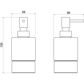 AQ4429MB ЛИРА дозатор настольный, матовый черный AQ4429MB-1