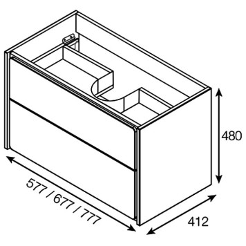 ZRU9303003 Ronda Модуль для раковины 700, бетон/белый матовый (рак. 327471000) ZRU9303003-1