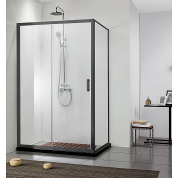 AQ ARI RA 10020BL Душевая дверь двухэлементная, раздвижная1000x2000 профиль черный, стекло прозрачное (AQ NAA 6121-100) AQ ARI RA 10020BL-3