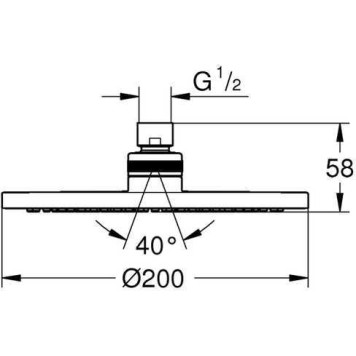 27541001 Tempesta New Cosmopolitan Верхний душ 200, хром 27541001-2