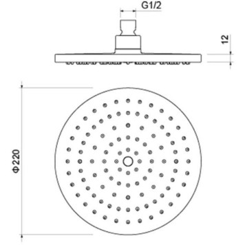 AQ2086MB круглый верхний душ 22012 мм, матовый черный AQ2086MB-3
