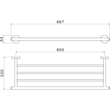 AQ4222CR ОБЕРОН полка для полотенец AQ4222CR-2