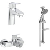 A42302EXP Flow Round Набор смесителей 3-в-1 в одной упаковке (смеситель для раковины, смеситель для ванны, душевой гарнитур) A42302EXP