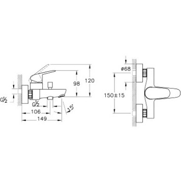 A42302EXP Flow Round Набор смесителей 3-в-1 в одной упаковке (смеситель для раковины, смеситель для ванны, душевой гарнитур) A42302EXP-6