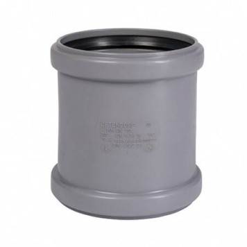 Муфта, Ostendorf, HT, HTMM, 50, двойная (двухраструбная), PP, цвет-RAL 7037 серая пыль
