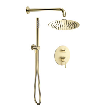 AQM8404BG Набор для комплектации душа со смесителем, золото шлифованное AQM8404BG