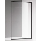 Шторка на ванну 8001400мм, стекло 6мм, цвет профиля матовый черный. Линия по периметру. AQM2859-R