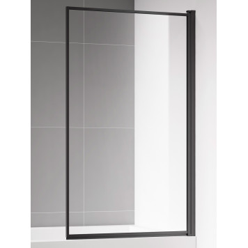 Шторка на ванну 8001400мм, стекло 6мм, цвет профиля матовый черный. Линия по периметру. AQM2859-R