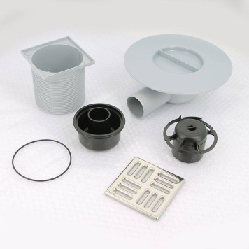 Трап Alcaplast 105 х 105 мм H=88-174 мм выпуск 50 мм нерж. cталь-1