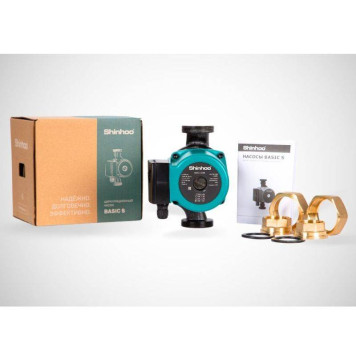 Насос циркуляционный Shinhoo BASIC S 25-8S с гайками-3