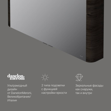 M30MCX1001TF Зеркальный шкаф с подсветкой 100 см, табачный дуб-5