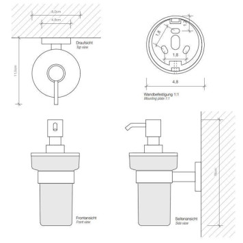 Decor Walther Basic WSP Дозатор для мыла, подвесной, цвет: черный матовый-1
