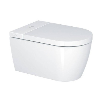 Duravit Starck F Plus Унитаз подвесной, безободковый, с сиденьем Sensowash, инсталляцией и клавишей с системой автосмыва, с покрытием Hygieneglaze, цвет: белый. 612000012002360, 2510092096, WD1039000060, WD5013012060