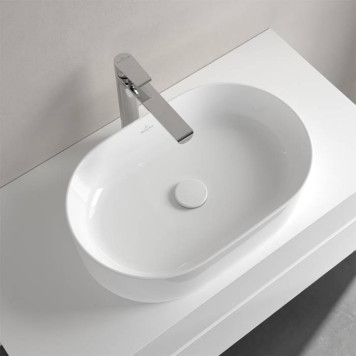 VilleroyBoch Collaro Раковина накладная, 56x36х14.5см., без отв., цвет: альпийский белый. 4A195601-6