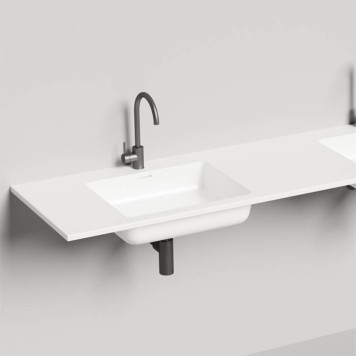 Salini Onda Раковина 180x50см, c 1 отв., c переливом, материал: S-Stone, цвет: белый матовый. 1402202M с 1 отв.-1