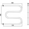 Стилье М-образный Полотенцесушитель водяной для ГВС 58,5x62,8h см, цвет: без покрытия 00004-6060