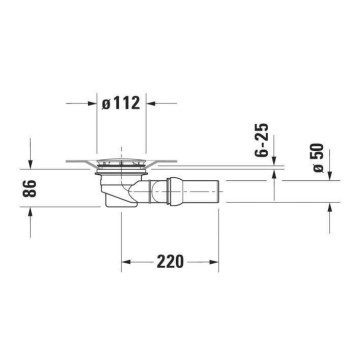 Duravit Сифон для душевого поддона, сток горизонтальный, цвет: белый. 790263000000000-1