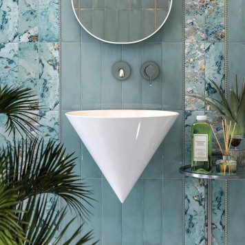 Kerama Marazzi Cono Раковина 44.5х44.5х35см., подвесная, без отв., без перелива, цвет: белый глянцевый-2