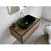 Раковина, Scarabeo, Glam, шгв 560-390-140, отверстия для смесителя-отсутствуют, BIOKER, цвет-Lava