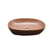 Azzurra Elegance Circle Раковина накладная 60x40 см, без отв., без перелива., цвет: Rame. ECI60 RA*0