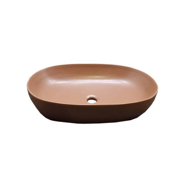 Azzurra Elegance Circle Раковина накладная 60x40 см, без отв., без перелива., цвет: Rame