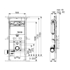 TECElux 200 Застенный модуль для установки подвесного унитаза, h=1120 мм, регулировка по высоте 8 см