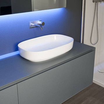 Antonio Lupi Bolo Раковина 63х40 см, без отв., накладная, цвет: белый-5