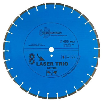 Диск алмазный Trio-Diamond 450*25,4*12 Trio Diamond Лазер бетон 380450