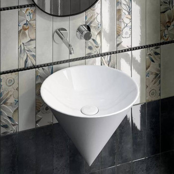Kerama Marazzi Cono Раковина 44.5х44.5х35см., подвесная, без отв., без перелива, цвет: белый глянцевый-1