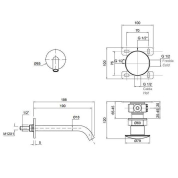 Antonio Lupi MayDay Смеситель для раковины, встраиваемый, с изливом и внутренней частью (комплект), цвет: белый/нержавейка сатинированная. AY921SA, MAYDAY Bianco, AY921IN-2