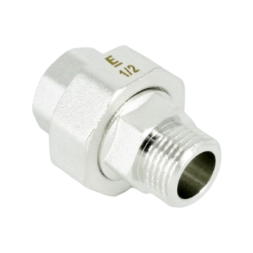 Сгон американка, ELSEN, TIN латунь, прямой, НВ, 1/2, 1/2, с плоским уплотнением, CN