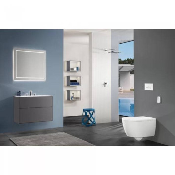 VilleroyBoch Viclean Унитаз-биде 38.5х59.5х36см., подвесной, в комплекте с сиденьем, покрытие CeramicPlus, цвет: альпийский белый. V0E100R1-8