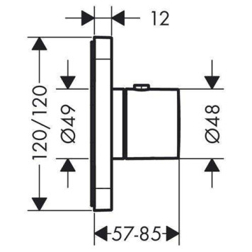 Axor Citterio E, Термостат 12 x 12, скрытый монтаж, внешняя часть, цвет: хром-1