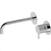 CISAL Less New Смеситель для раковины на 2 отверстия из стены,излив 258-225 мм, цвет: хром . LN00551721