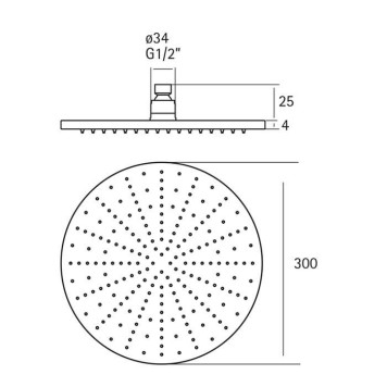 Cisal Xion Верхний душ, D30см, цвет нержавеющая сталь-1